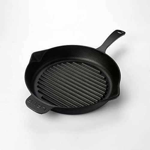 Lava Döküm Yuvarlak Izgara Tava, Metal Kulplu, 28 cm, Siyah - Seçenekler: 32.5 cm x 46.4 cm x 6.1 cm, Gri