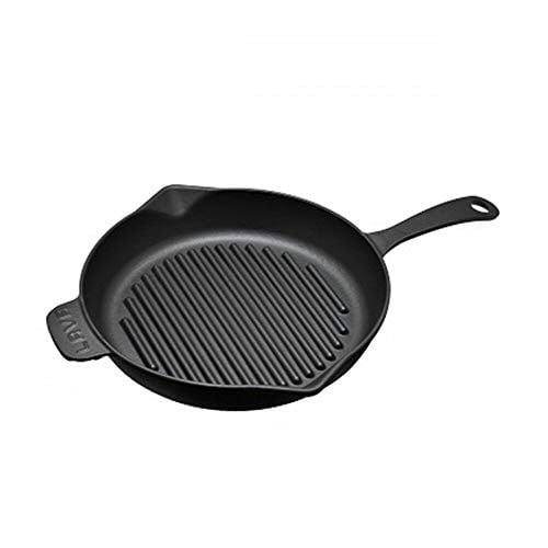 Lava Döküm Yuvarlak Izgara Tava, Metal Kulplu, 28 cm, Siyah - Seçenekler: 32.5 cm x 46.4 cm x 6.1 cm, Gri