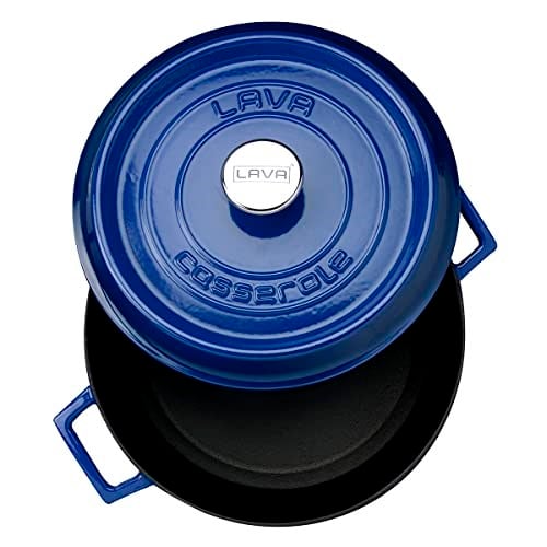 Lava Döküm Yuvarlak Tencere, Trendy, 28 cm, 6.71 L Hacim, Mavi