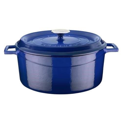 Lava Döküm Yuvarlak Tencere, Trendy, 28 cm, 6.71 L Hacim, Mavi