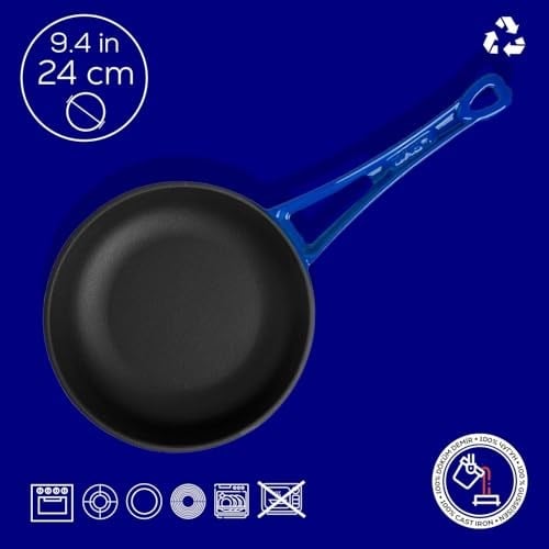 Lava Metal Döküm Kızartma Tavası, Metal Saplı, 24 cm, Mavi