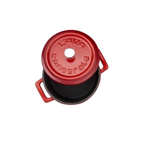 Lava Metal Döküm Mini Tencere, 10 cm, 0.35 L Hacim, Kırmızı