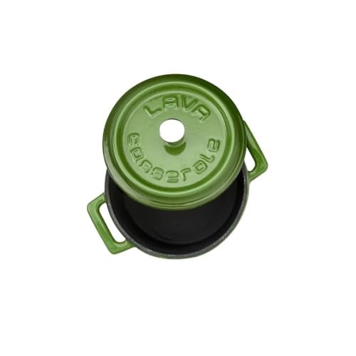 Lava Metal Döküm Mini Tencere, 10 cm, 0.35 L Hacim, Yeşil