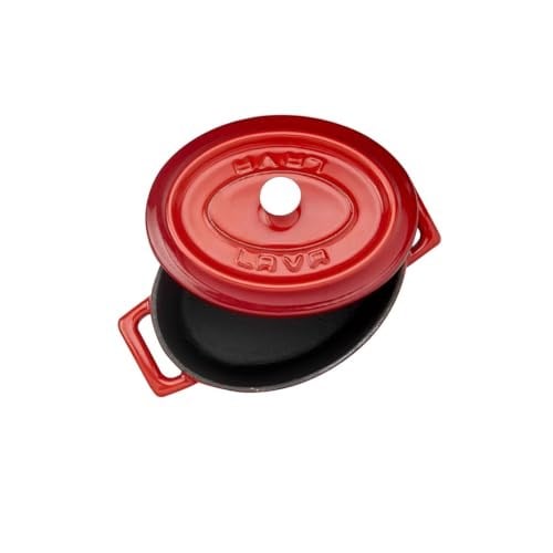Lava Metal Oval Mini Tencere, Kırmızı