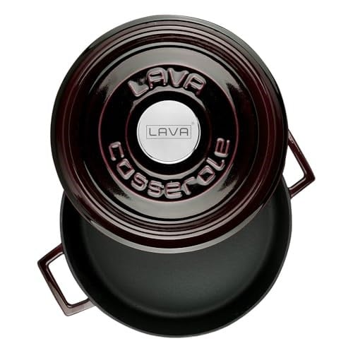 Lava Metal Premium Serisi - Döküm Çok Amaçlı Tencere, Yuvarlak, 24 cm, Majolik Mor
