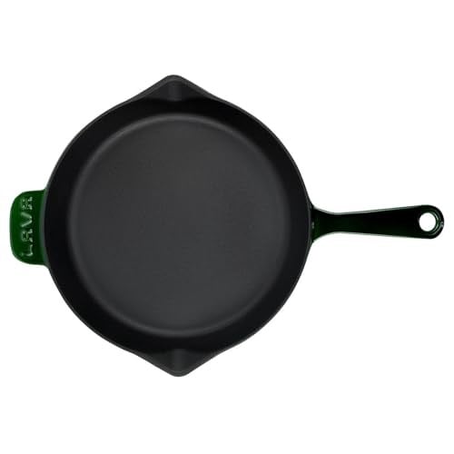 Lava Metal Premium Serisi - Döküm Kızartma Tavası, Yuvarlak, 28 cm, Majolik Yeşil