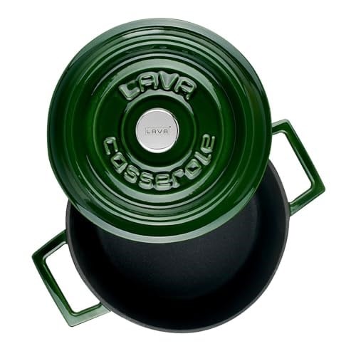 Lava Premium Serisi - Döküm Yuvarlak Tencere, 20 cm, Majolik Yeşil