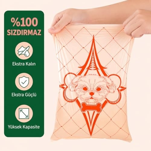 Lavantalı Köpek Dışkı Poşeti – 300 Adet / 20 Rulo, Ekstra Kalın & Dayanıklı, Sızdırmaz, Çevre Dostu (Turuncu)