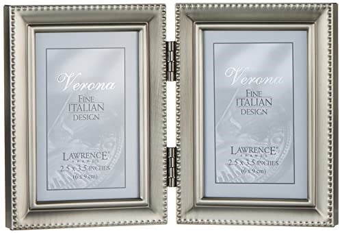 Lawrence Frames Kalay resim çerçevesi, menteşeli, 2 x 3 cm, antik görünüm, inci kenarlı - Seçenekler: 2.5x3.5 Double, 3.5x5, 4x5, 4x6, 4x6 Triple, 5x5...