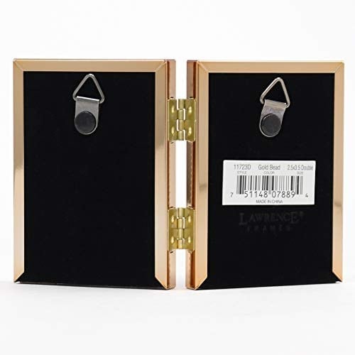 Lawrence Frames Klasik Boncuk Resim Çerçevesi, 2,5x3,5 Çift, Altın, 2 Adet