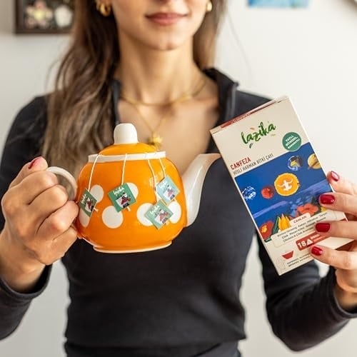Lazika Canfeza Beije Çayı – Enerji Veren & Mutluluk Destekleyici Bitki Çayı, Kafeinsiz, 18’li Piramit Poşet