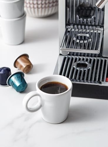 LE TAUCI Espresso Bardakları, Espresso için 3 oz Seramik Espresso Kupaları, Espresso Makinesi ve Kahve Makinesi için Mükemmel Mini Kahve Fincanı, 4lü Set, Beyaz