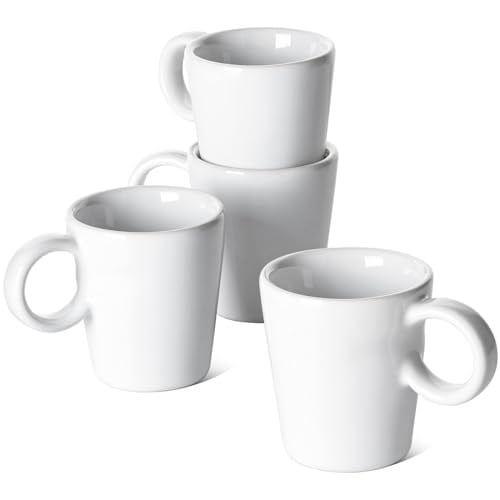 LE TAUCI Espresso Bardakları, Espresso için 3 oz Seramik Espresso Kupaları, Espresso Makinesi ve Kahve Makinesi için Mükemmel Mini Kahve Fincanı, 4lü Set, Beyaz