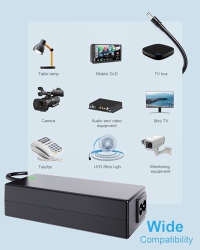 LED şeritler, LED ışık şeridi, TV, DVD TVler TFT ekran monitörü, NAS, EXT için 12V 5A 60W güç kaynağı. Sabit sürücüler, Pico-PSU için güç kaynağı adaptörüne kadar 5.5 * 2.5/2.1 mm