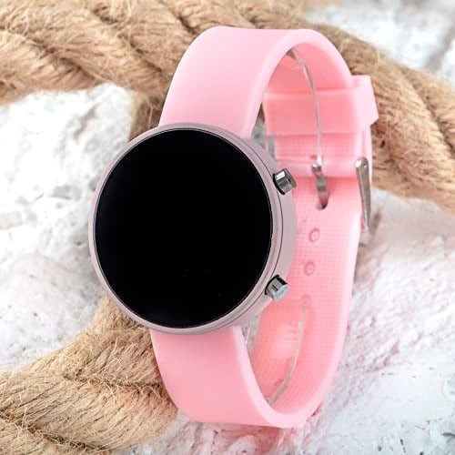 Led Watch Toz Pembe Renk Genç Kız Büyük Çocuk Kol Saati ST-303795