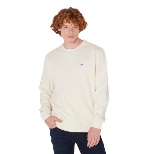 Lee Bisiklet Yaka Erkek Sweatshirt Beyaz XL
