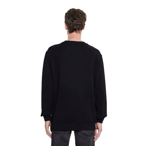 Lee Bisiklet Yaka Erkek Sweatshirt Siyah M