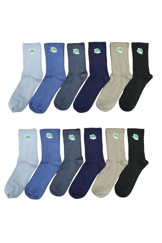 Leement socks Çocuk 12 Çift Bambu Soket Çorap Okul Çorabı Dikişsiz Burun Kaliteli Orta Kalın Asorti -1