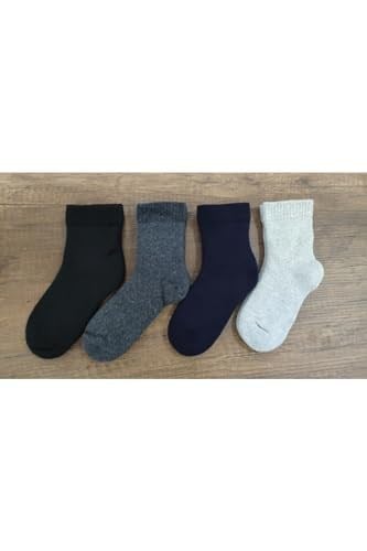 Leement socks Çocuk 4 Çift Kalın Havlu Termal Çorap Burun Dikişsiz Premium Seri Asorti -1