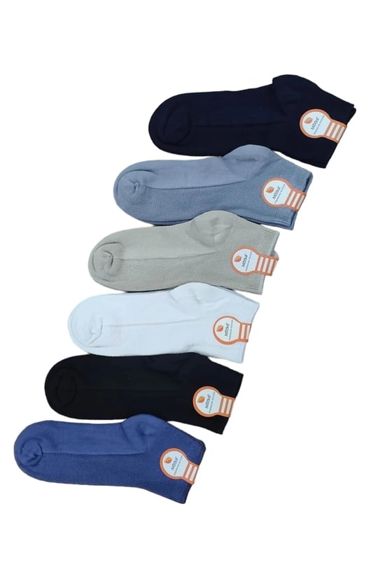 Leement socks Çocuk 6 Çift Modal Yumuşak Dokulu Yazlık Kısa Patik Çorap asortı -1