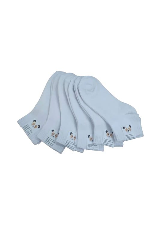 Leement socks Çocuk 6 Çift Pamuklu Yazlık Beyaz Patik Çorap beyaz -1
