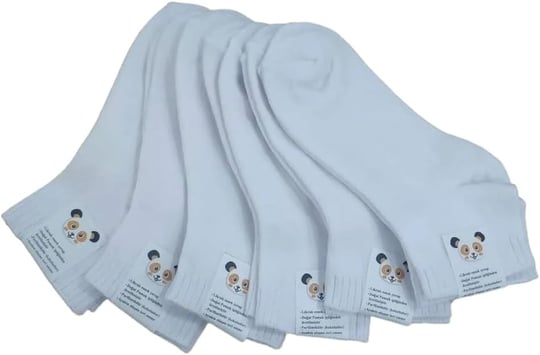 Leement socks Çocuk 6 Çift Pamuklu Yazlık Beyaz Patik Çorap beyaz -1