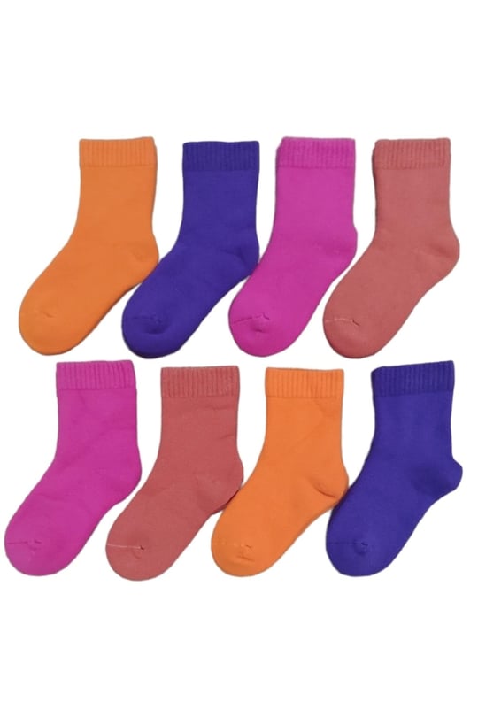 Leement socks Çocuk 8 Çift Kalın Havlu Termal Çorap Burun Dikişsiz Premium Seri Asorti -1
