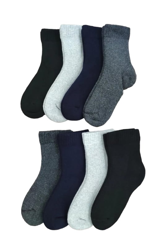 Leement socks Çocuk 8 Çift Kalın Havlu Termal Çorap Burun Dikişsiz Premium Seri Asorti -4