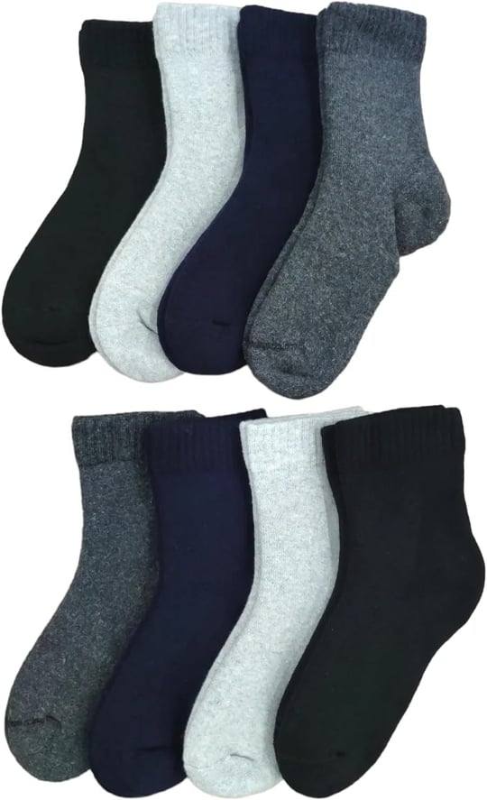 Leement socks Çocuk 8 Çift Kalın Havlu Termal Çorap Burun Dikişsiz Premium Seri Asorti -4