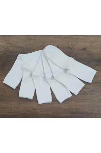 Leement socks Çocuk Okul Çorabı Düz Soket Beyaz 6 Çift Pamuklu Dikişsiz Beyaz -1