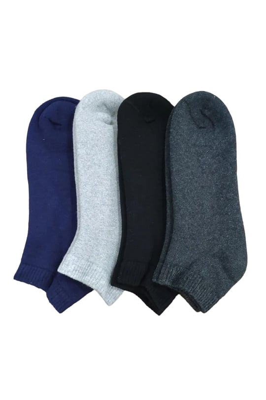 Leement socks Dikişsiz Kışlık Kalın Havlu Patik Çorap 4 Çift Pamuklu Asorti 37-43 37-43