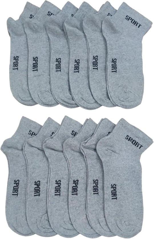 Leement socks Erkek 12 Çift Yarım Konç Spor Çorap Ekonomik siyah -1