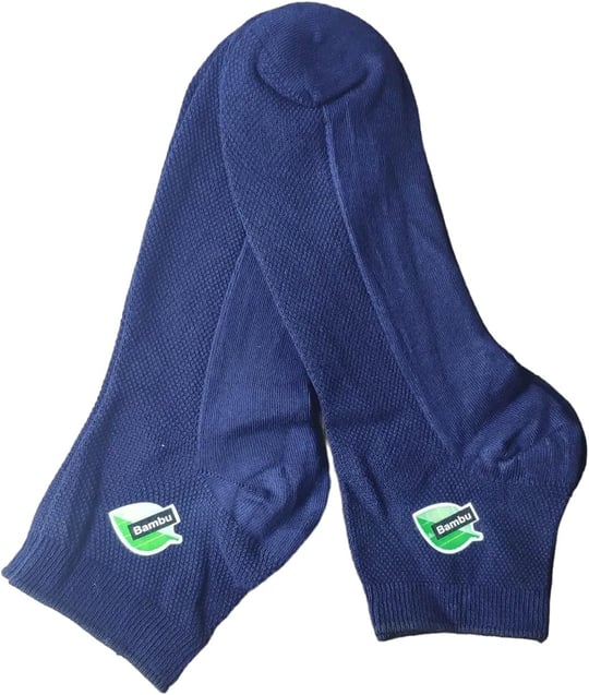 Leement socks Erkek 2 Çift Ince Yazlık Bambu Kısa Konç Çorap Hava Alan Örgülü mavi -1