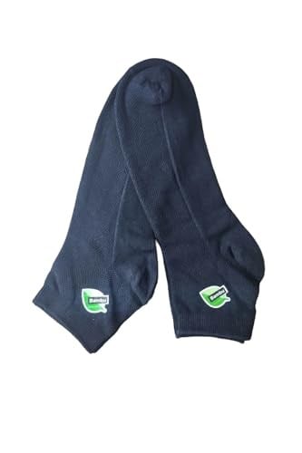 Leement socks Erkek 2 Çift Ince Yazlık Bambu Kısa Konç Çorap Hava Alan Örgülü mavi -1