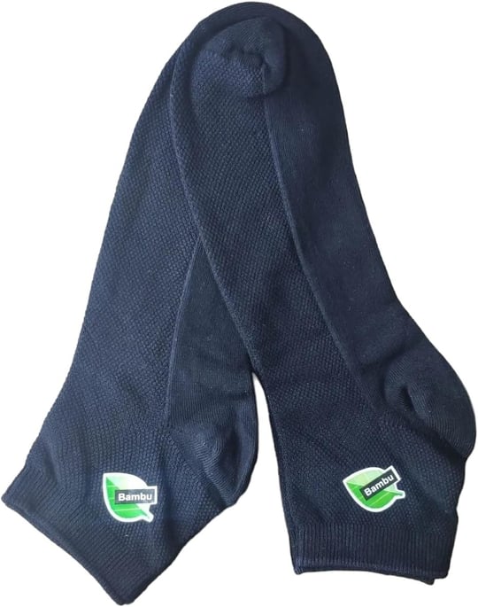 Leement socks Erkek 2 Çift Ince Yazlık Bambu Kısa Konç Çorap Hava Alan Örgülü mavi -1