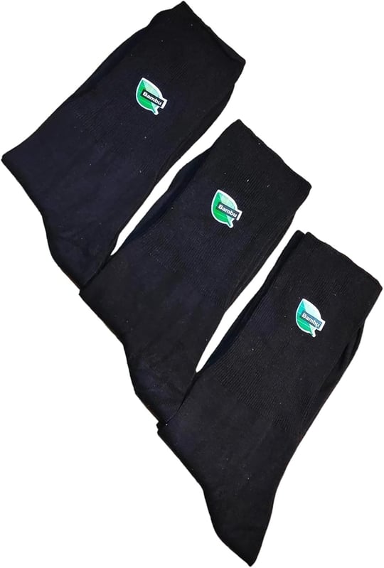 Leement socks Erkek 3 Çift Bambu Yazlık Diyabetik Şeker Çorabı Sıkmayan Konç siyah 40-44