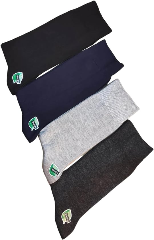 Leement socks Erkek 4 Çift Ince Yazlık Bambu Klasik Çorap bej -1