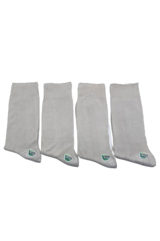 Leement socks Erkek 4 Çift Ince Yazlık Bambu Klasik Çorap bej -1