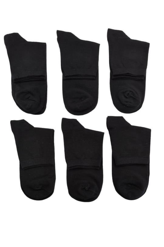 Leement socks Erkek 6 Çift Ince Yazlık Yarım Konç Çorap Yumuşak Dokulu Dikişsiz Pamuklu siyah -1