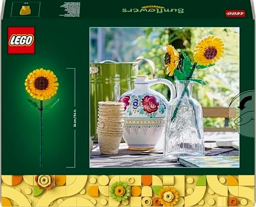 LEGO Botanicals Ayçiçeği 40524 | 8 Yaş ve Üzeri Çocuklar için Ayarlanabilir Saplı 2 Ayçiçeği İçeren Oyuncak Yapım Seti, Doğum Günü Hediyesi (191 Parça)