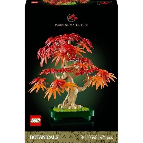 LEGO Botanicals Japon Kırmızı Akçaağaç Bonsai Ağacı 10348 - Kırmızı ve Kehribar Sarısı Yapraklara Sahip Yapay Bitki İçeren Sevgililer Gününe Özel Model Yapım Seti (474 Parça)