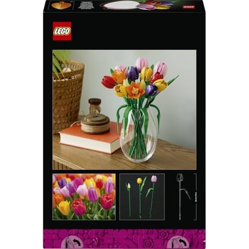 LEGO Botanicals Lale Buketi 11501 | Yetişkinler için Çeşitli Renkler ve Aşamalarda 5 Lale İçeren Yaratıcı Dekoratif Model Yapım Seti, Hediye Fikri (576 Parça)