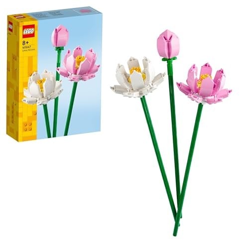 LEGO Botanicals Lotus Çiçekleri 40647 – 8 Yaş ve Üzeri Çocuklar için 2 Tam Açmış Lotus Çiçeği ve 1 Tomurcuk İçeren Yaratıcı Oyuncak Yapım Seti, Çocuklar için Dekoratif Çiçek Hediye Fikri (220 Parça)