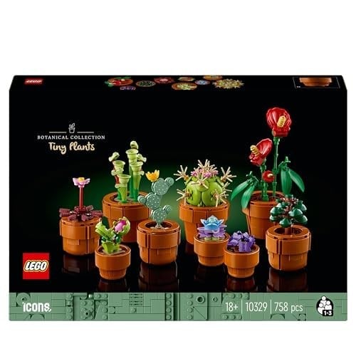 LEGO Botanicals Minik Bitkiler 10329 – Yetişkinler için Terakota Renkli Saksıda Kurak, Tropik ve Etçil Türlerde 9 Bitki İçeren Yapay Çiçek Modeli Yapım Seti, Sevgililer Günü Hediyesi Fikri (758 Parça)