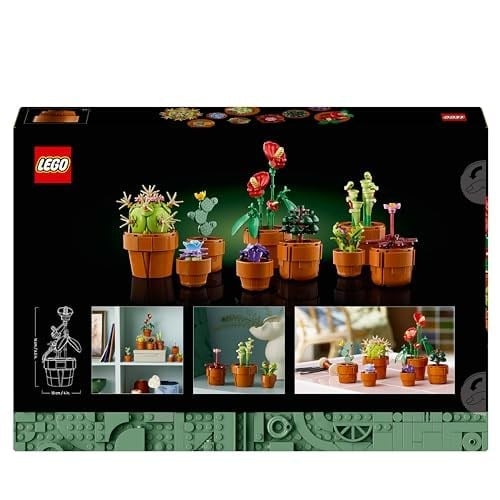 LEGO Botanicals Minik Bitkiler 10329 – Yetişkinler için Terakota Renkli Saksıda Kurak, Tropik ve Etçil Türlerde 9 Bitki İçeren Yapay Çiçek Modeli Yapım Seti, Sevgililer Günü Hediyesi Fikri (758 Parça)