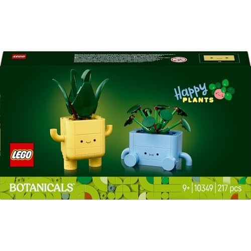 LEGO Botanicals Mutlu Bitkiler 10349-9 Yaş ve Üzeri Bitki Sever Çocuklar için Renkli Saksılı Yapım Seti, Oyun ve Dekorasyon için Eğlenceli ve Öğretici LEGO Seti, Doğum Günü Hediyesi (217 Parça)