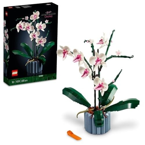 LEGO Botanicals Orkide 10311 – Yetişkinler için 5 Yaprak, 2 Kök ve Saksı İçeren Yaratıcı Dekoratif Yapay Bitki Modeli Yapım Seti, Kadınlar ve Erkekler için Sevgililer Günü Hediyesi Fikri (608 Parça)
