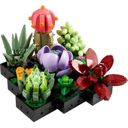 LEGO Botanicals Sukulentler 10309 – Yetişkinler için 9 Farklı Bitki ve Saksı İçeren Dekoratif Yaratıcı Yapay Çiçek Modeli Yapım Seti, Kadınlar ve Erkekler için Sevgililer Günü Hediye Fikri (771 Parça)