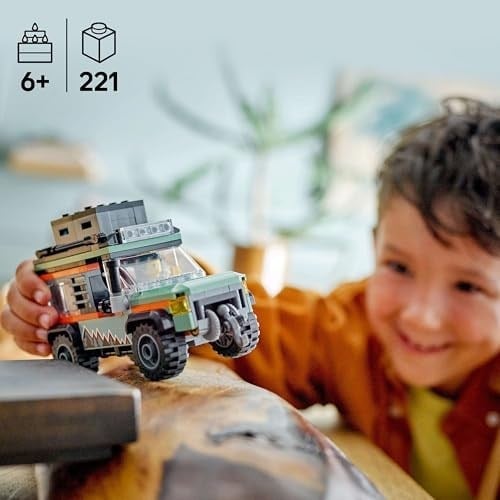 LEGO City 4x4 Arazi Dağ Arabası 60447-6 Yaş ve Üzeri Çocuklar için Yaratıcı Oyuncak Yapım Seti, Doğum Günü Hediyesi (221 Parça)