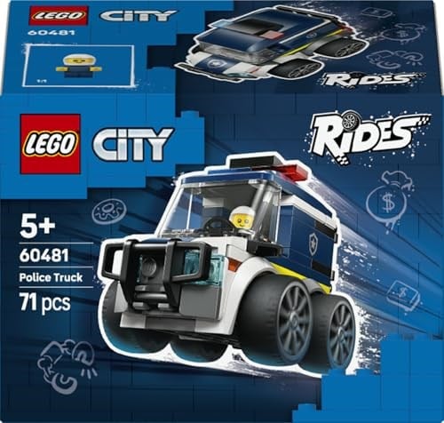 LEGO City Araçlar - Polis Kamyonu 60481 | 5 Yaş ve Üzeri Çocuklar için Polis Memuru Minifigürü İçeren Oyuncak Araba Yapım Seti, Hediye Fikri (71 Parça)